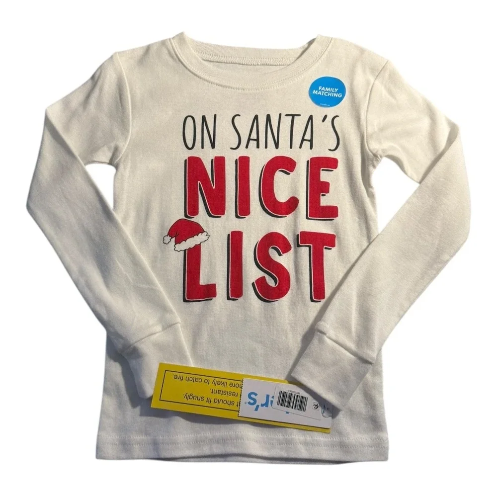 Carters Toddler On Santa's Nice List Long Sleeve Christmas Shirt 5T‎